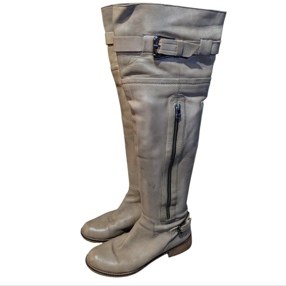 STEVEN by Steve Madden Sabra Knee-high Boot Ivory Taupe size 7.5